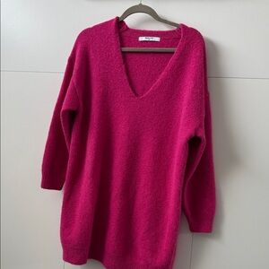 Smash + Tess Fuchsia V-Neck Sweater